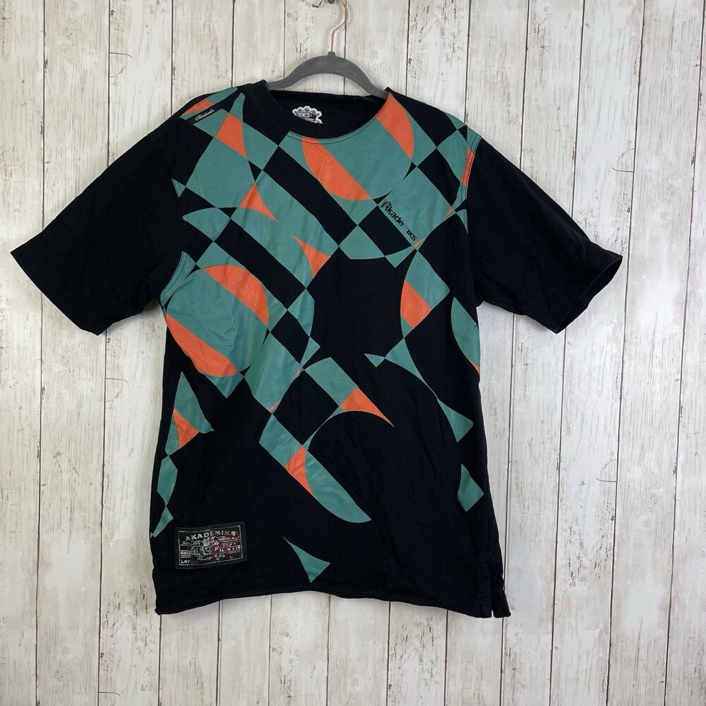 Akademiks T-Shirt Men’s L Graphic Abstract Crew Neck Short Sleeve